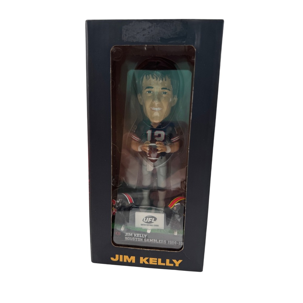 Jim Kelly Houston Gamblers UFL Bobblehead 1984-1985 Black Red USFL Football
